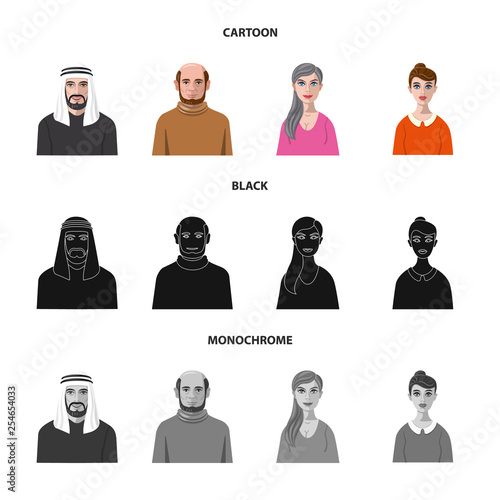 Vector illustration of hairstyle and profession  icon. Set of hairstyle and character  stock vector illustration.
