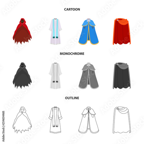 Vector design of material and clothing symbol. Collection of material and garment vector icon for stock.