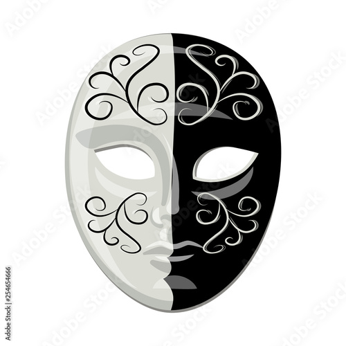 Vector design of carnival and theatrical logo. Set of carnival and mystery vector icon for stock.