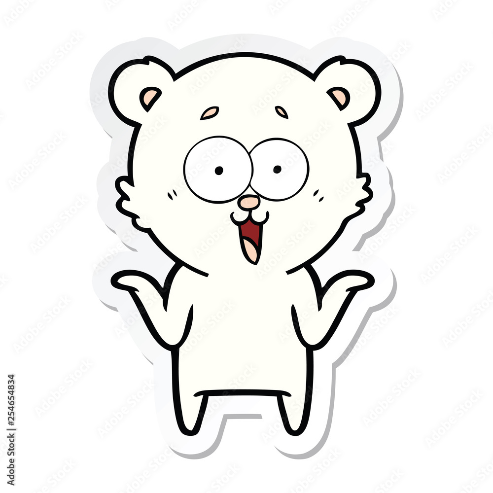 sticker of a laughing teddy bear cartoon sticker of a laughing teddy bear cartoon