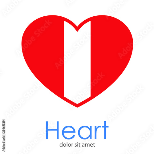 Logotipo letra I en color blanco en corazón color rojo