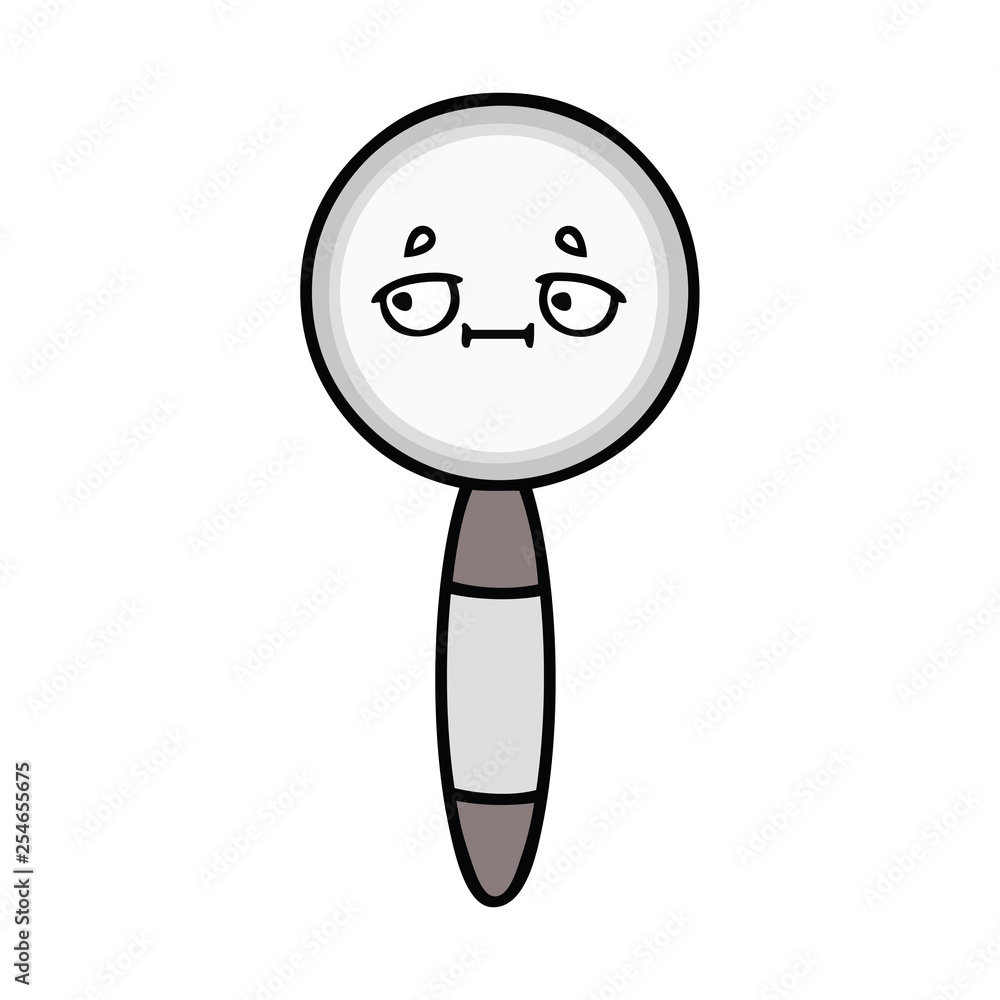 Obraz premium cute cartoon magnifying glass