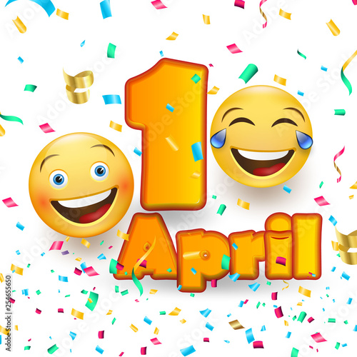 April fool s day card - crazy facial expression on white background