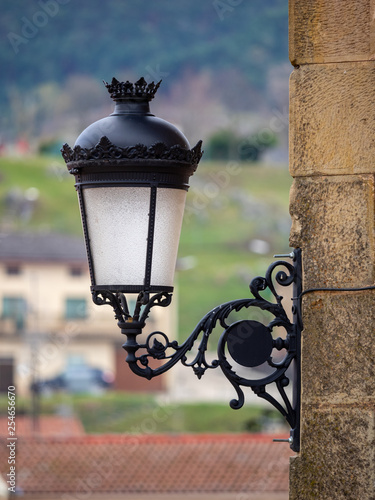 Fotografie Lantern on a street in a village of castile and Leon