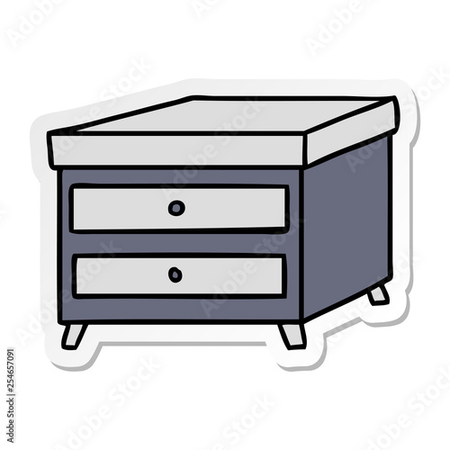 sticker cartoon doodle of a bedside table