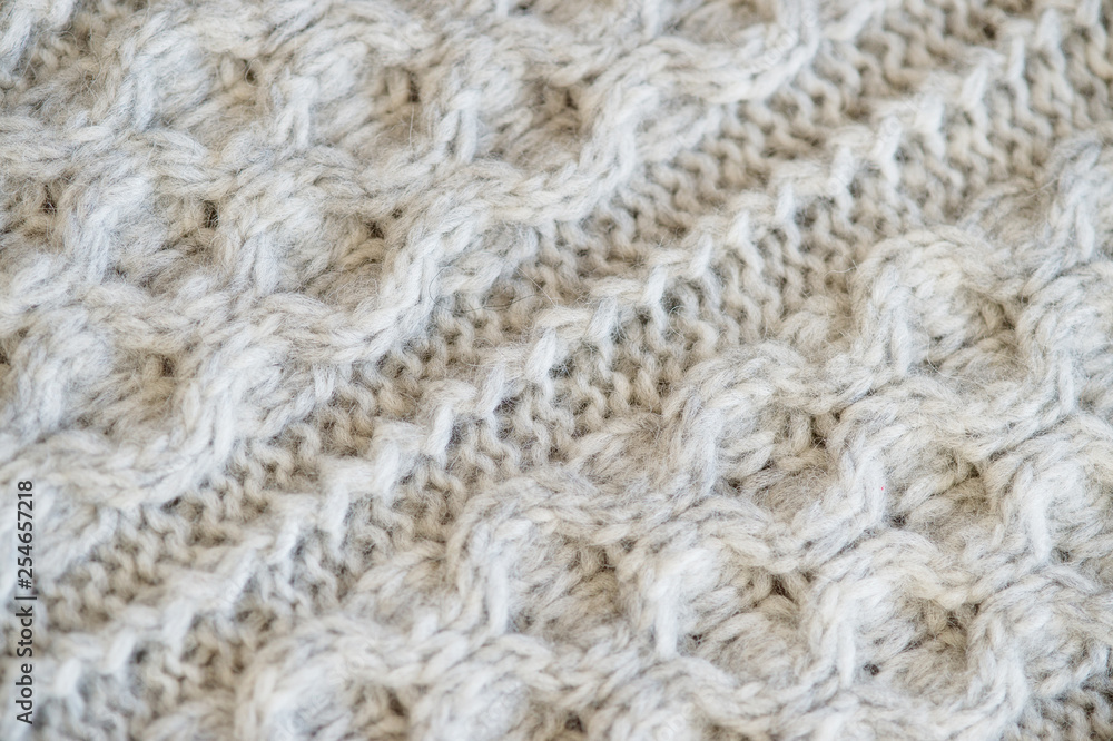 Handmade woolen fabric close-up Handmade woolen fabric close-up