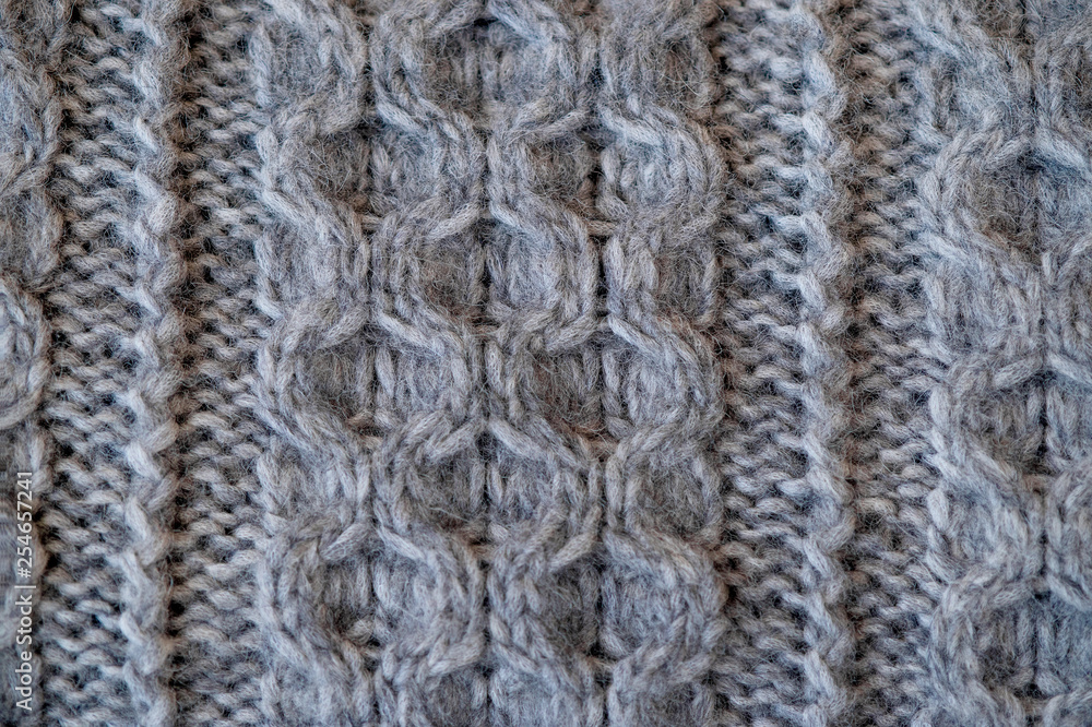 Handmade woolen fabric close-up Handmade woolen fabric close-up
