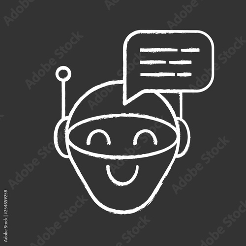 Chatbot message chalk icon