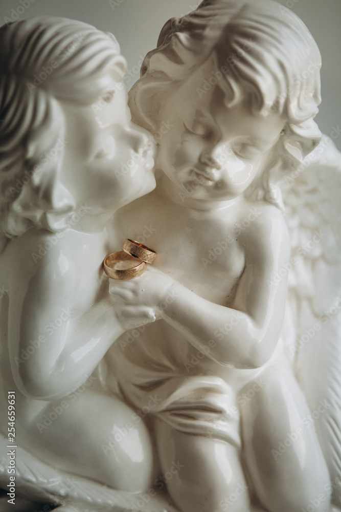 two angels love couple rings marriage proposal two angels love couple rings marriage proposal