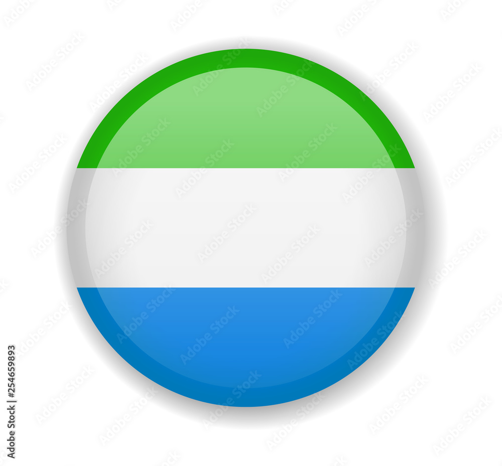 Sierra Leone flag round bright icon on a white background Sierra Leone flag round bright icon on a white background