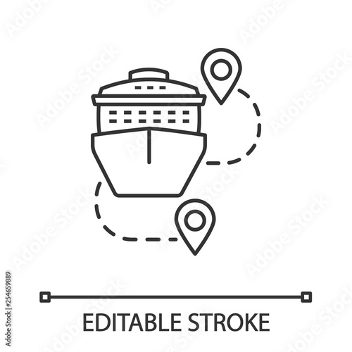 Cruise routes linear icon