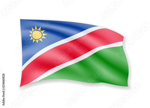 Waving Namibia flag on white. Flag in the Wind. Free Download Waving Namibia flag on white. Flag in the Wind. - GFXLoad