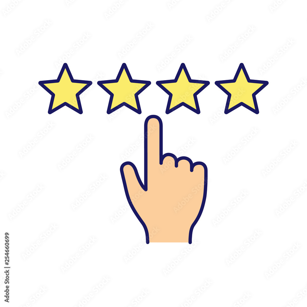 Customer feedback and rating color icon Customer feedback and rating color icon