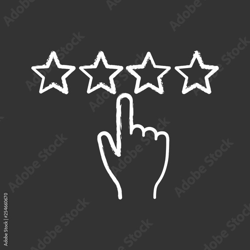 Customer feedback and rating chalk icon