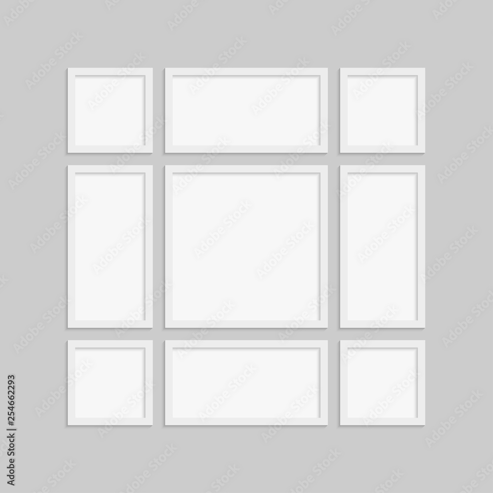 Vector collage nine frames, photos or parts. Vector collage nine frames, photos or parts.