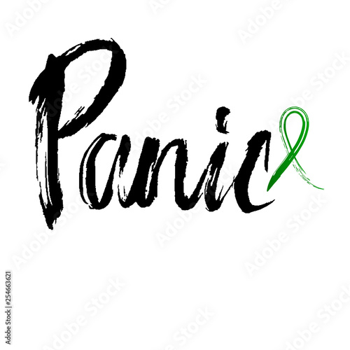 Vector mental health awareness slogal. Panic.
