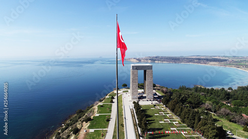 The Çanakkale Martyrs' Memorial is a commemoration to the service of Turkish soldiers who participated at the Battle of Gallipoli, during the First World War. photo