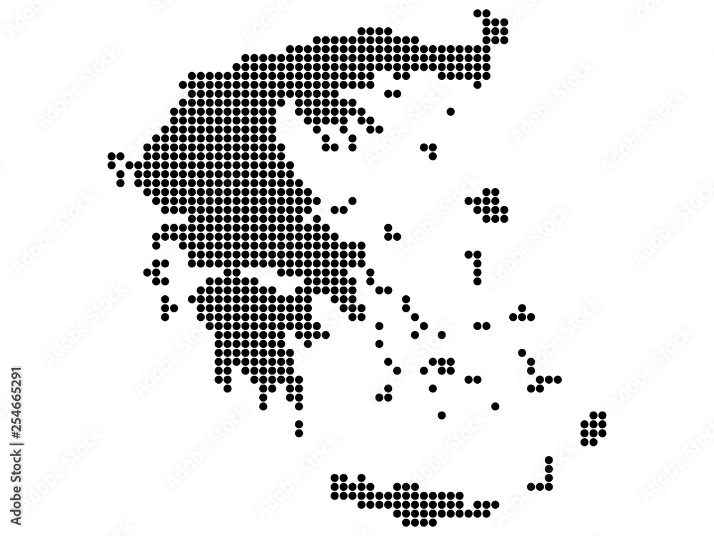 Map of Greece With Dots