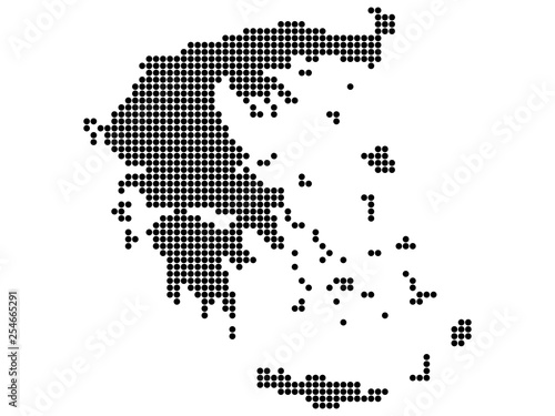 Map of Greece With Dots