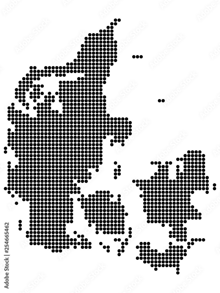 Map of Denmark With Dots
