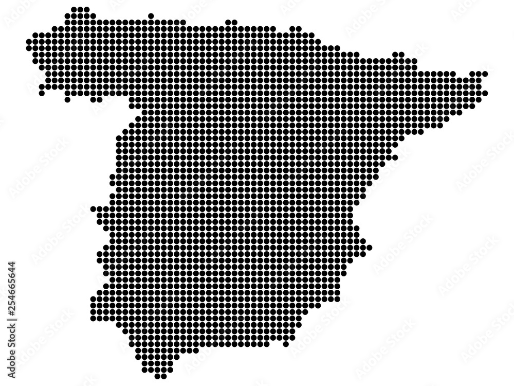 Map of Spain With Dots