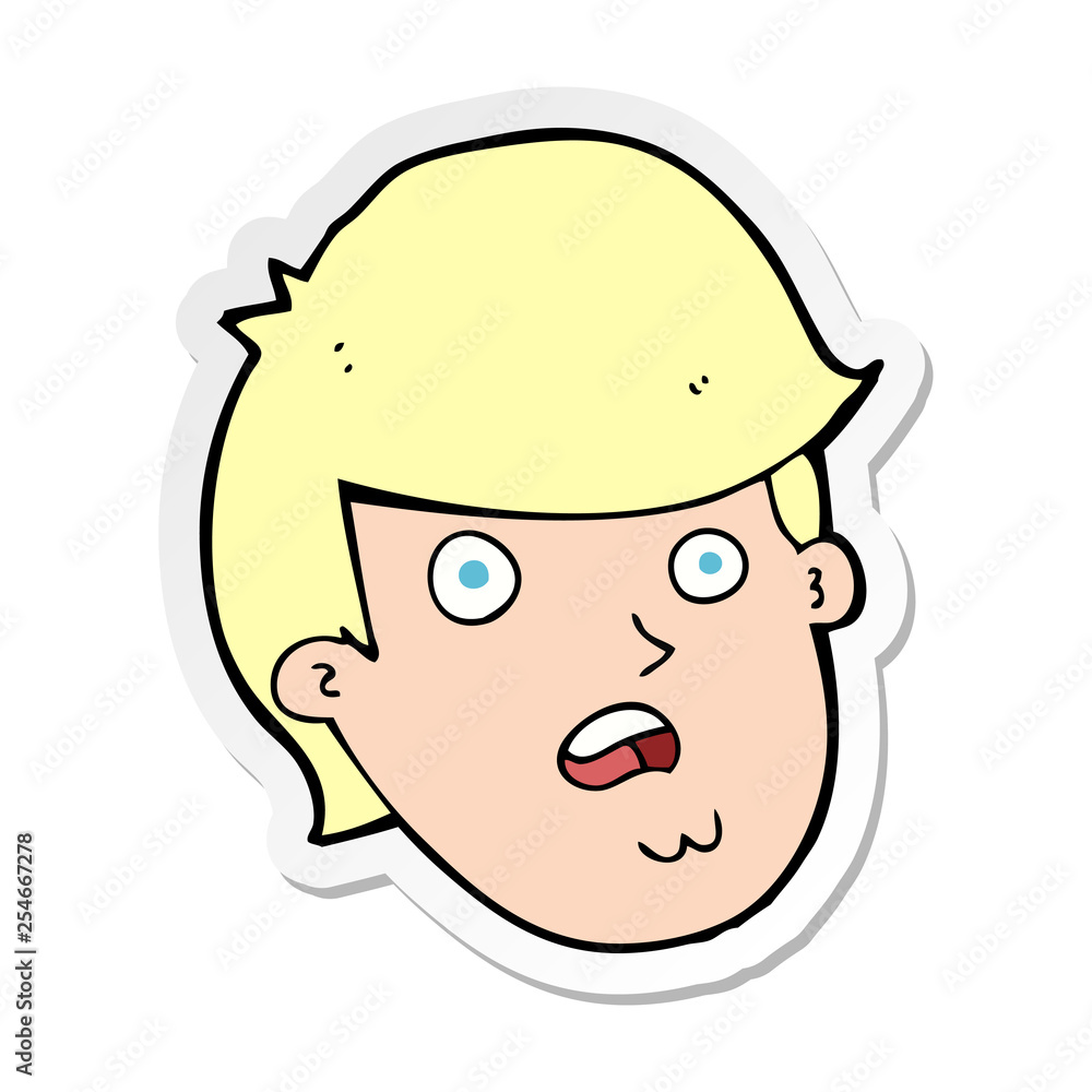 sticker of a cartoon man with big chin sticker of a cartoon man with big chin