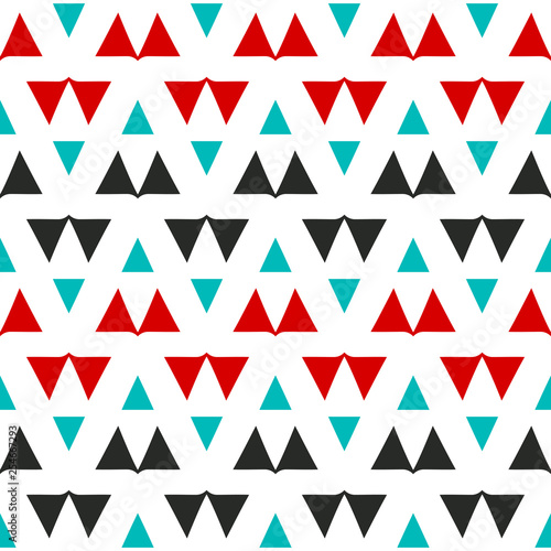 Bright seamless pattern with triangular geometric elements.