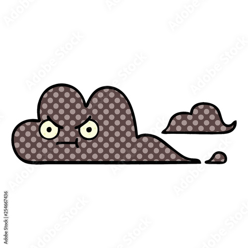 comic book style cartoon storm cloud