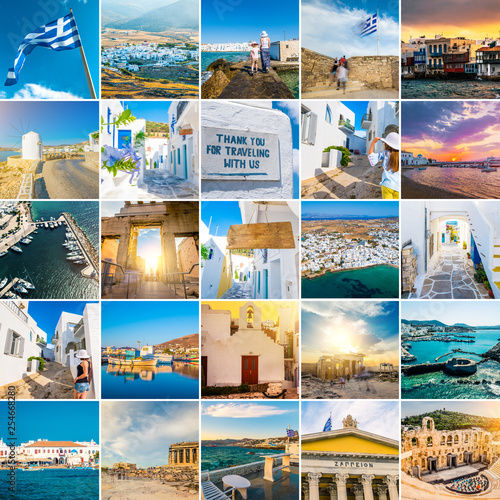 Collage of sights and scenes of Greece