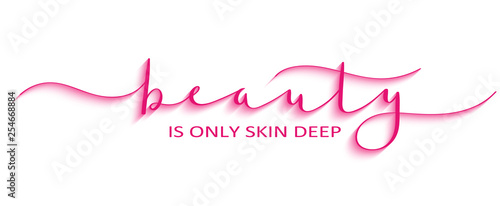 BEAUTY IS ONLY SKIN DEEP brush calligraphy banner