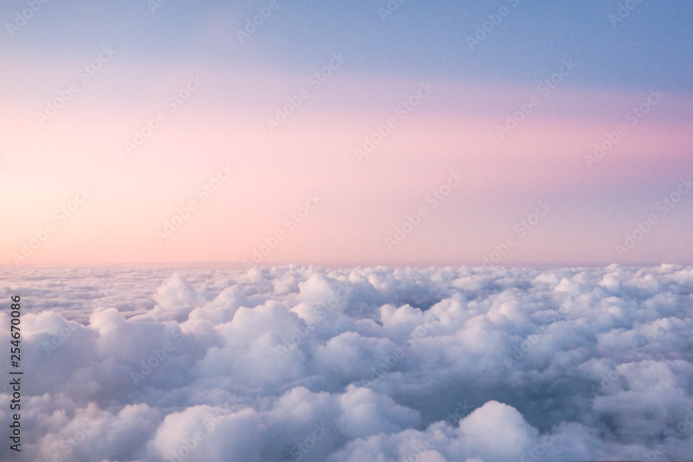Naklejka premium Cloud view from Aeroplane during sunset or sunrise.