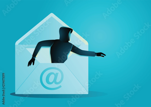 Hacker comes out from envelope