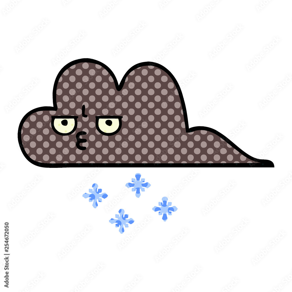 comic book style cartoon storm snow cloud comic book style cartoon storm snow cloud