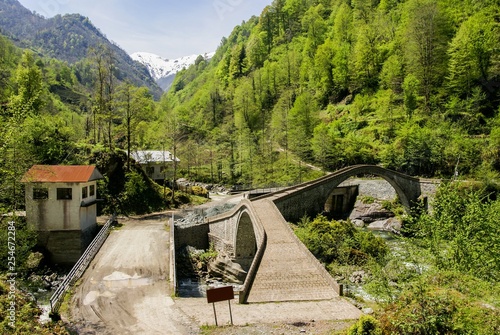 twin bridge in artvin province.arhavi turkey