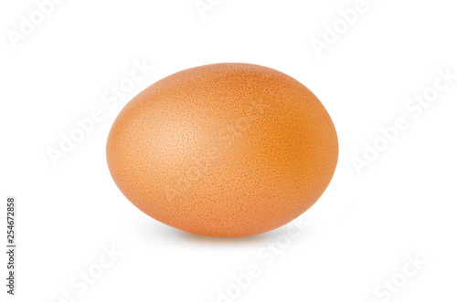 Single chicken egg isolated on white background