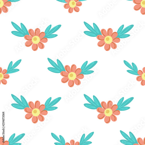 Floral seamless pattern. Hand drawn creative flowers. Colorful artistic background with blossom. Abstract herb. It can be used for wallpaper  textiles  wrapping  card. Vector illustration  eps10