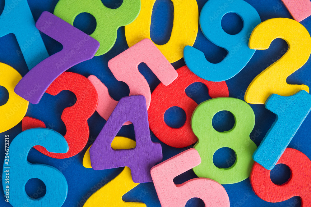 Close up of multicolored wooden numbers back to school abstract. Close up of multicolored wooden numbers back to school abstract.