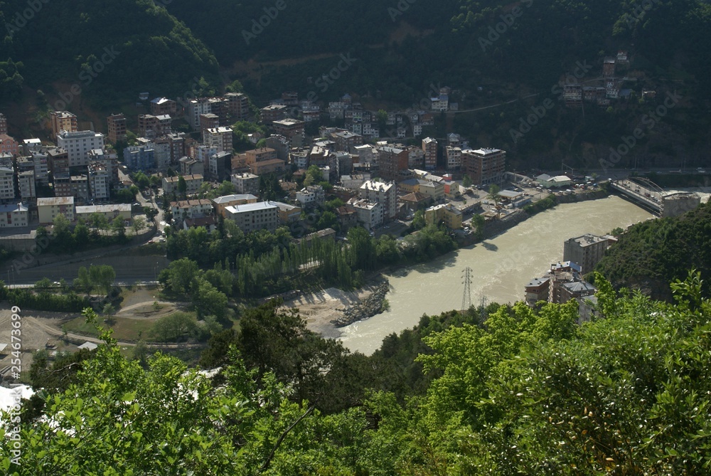 Scenic view of borcka Highlands, Artvin Turkey.