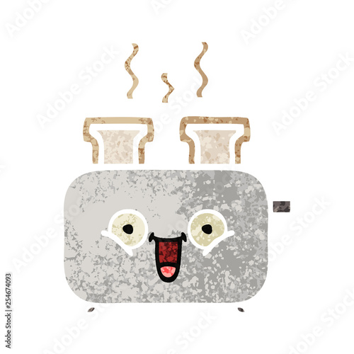 retro illustration style cartoon of a toaster © lineartestpilot