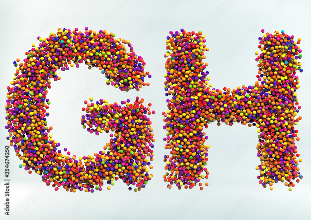 3D Illustration of Candy Dot Alphabet