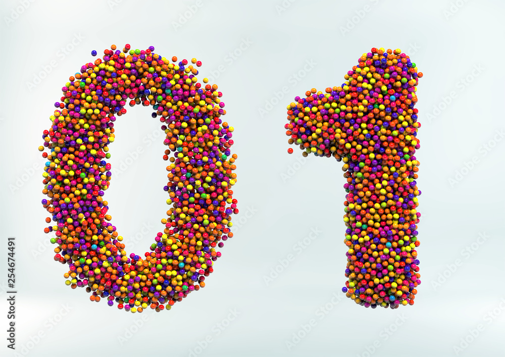 3D Illustration of Candy Dot Alphabet 3D Illustration of Candy Dot Alphabet