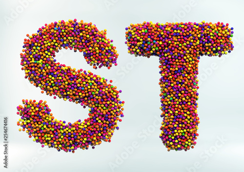 3D Illustration of Candy Dot Alphabet