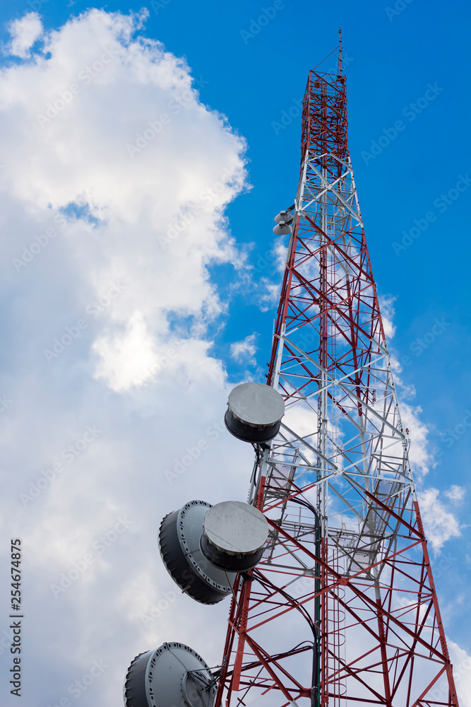 custom made wallpaper toronto digitalantenna tower for telecommunication or radio, or microwave on cloud and blue sky background