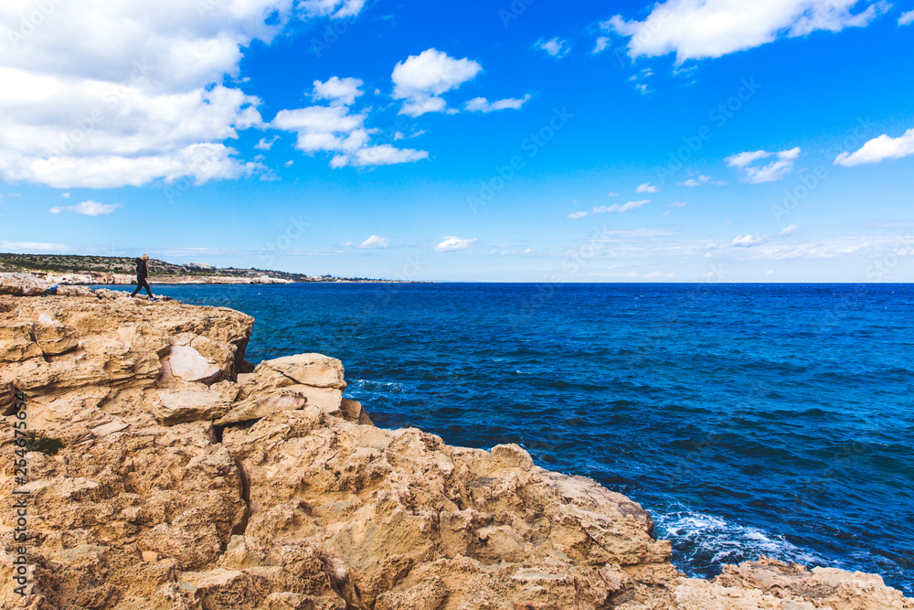 Beautiful sea shore in Cyprus. A view of a sea shore in Kavo Greko nenar Aiya Napa, Cyprus