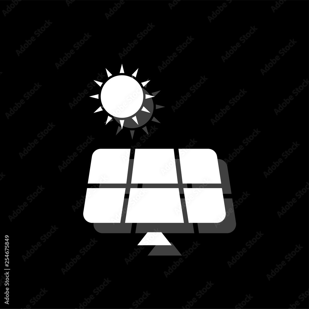 Solar panel icon flat Solar panel icon flat