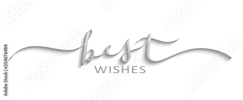 BEST WISHES silver brush calligraphy banner