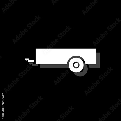 Car trailer icon flat