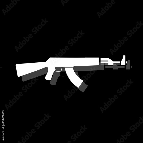 Assault rifle icon flat