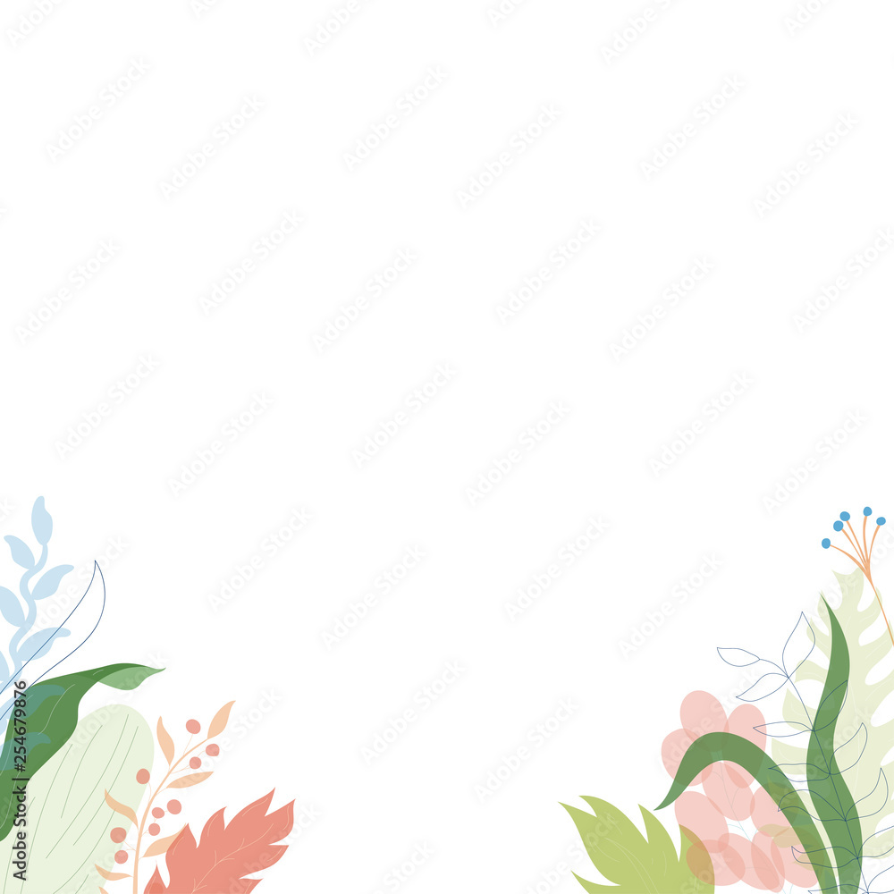 Vector floral card with sloth Vector floral card with sloth