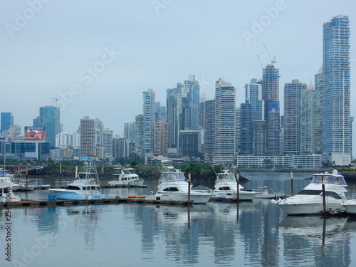 Panama city skyline in a cloudy day, Panama, Central America